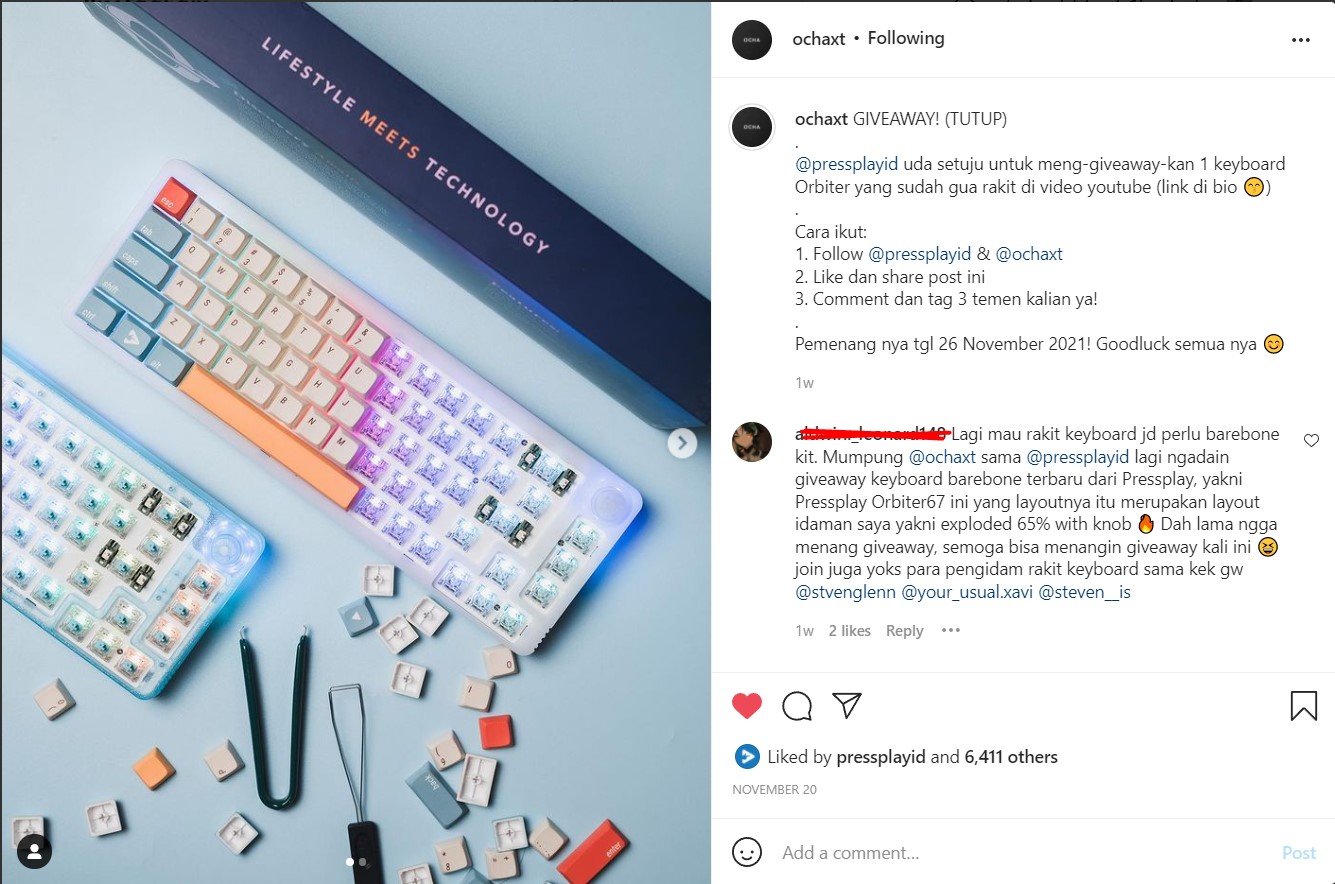 Contoh persyaratan giveaway Contoh persyaratan giveaway